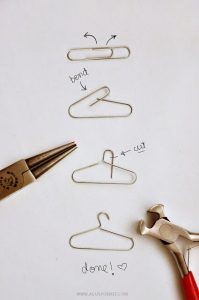 DIY mini clothes hangers