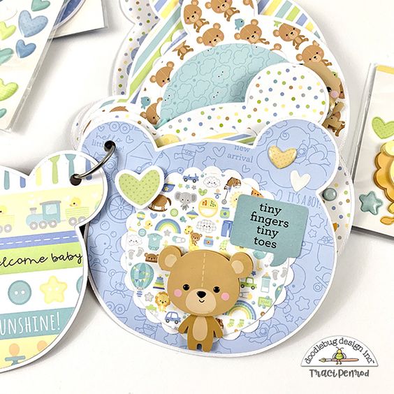 Sticker Baby Boy Shower Party Set - for your design and scrapbook 