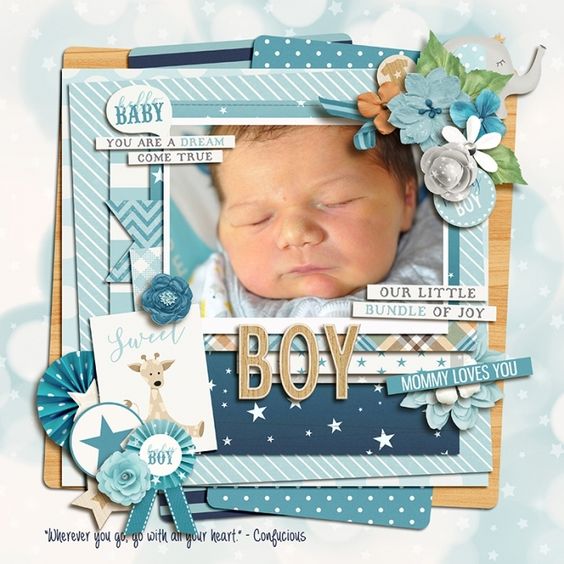 Baby Scrapbook Page inspiration and Baby Scrapbook Albums that are